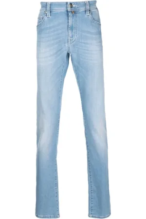 sartoria tramarossa Jeans, Herre, Blå, W31, Bomuld, Blå Straight Jeans Casual Stil