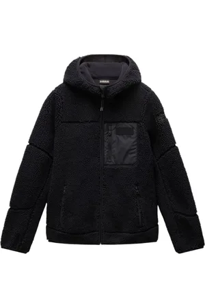 Napapijri Sport, Dame, Sort, XS, Uld, Sort hættetrøje i fleece Yupik