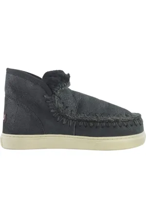 Mou Sko, Dame, Grå, 37 EU, Uld, Knækket Sort/Grå Eskimo Sneaker Stil
