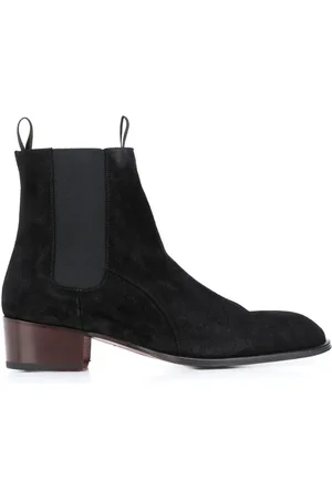 Giuseppe Zanotti Sko, Herre, Sort, 45 EU, Læder, Elegant Sort Læder Ankelstøvler