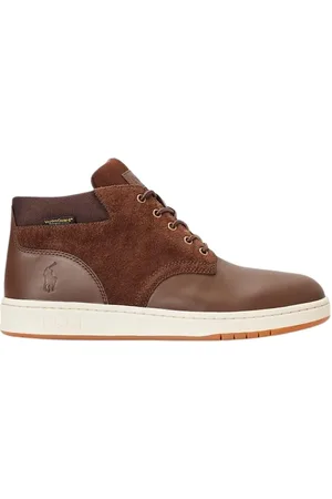 Ralph Lauren Sko, Herre, Brun, 41 EU, Læder, Brun Sneaker Boot med Vandtæt Membran