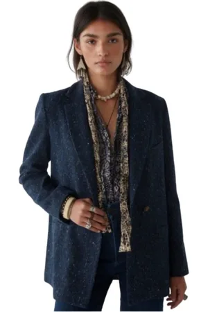 MAISON HOTEL Jakke, Dame, Blå, XL, Uld, Azalea Blazer med Sprinkle-mønster