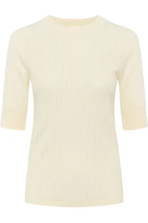 Soaked in Luxury Top, Dame, Hvid, XL, Uld, Blød Tee Top Whisper