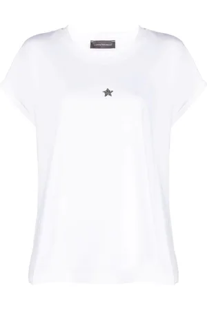 LORENA ANTONIAZZI Top, Dame, Hvid, L, Bomuld, Capricorn Kortærmet Hvid T-shirt