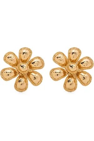 Moschino Tilbehør, Dame, Gul, ONE SIZE, Uld, Casual Guldøreringe med Zirconium