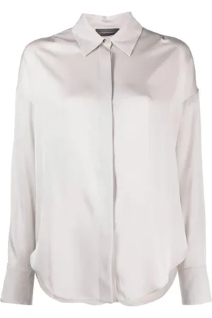 LORENA ANTONIAZZI Bluser & Skjorter, Dame, Grå, XL, Casual Langærmet Skjorte i Grå