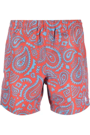 MARCELO BURLON Badetøj, Herre, Flerfarvet, L, Uld, Blå Paisley Badeshorts