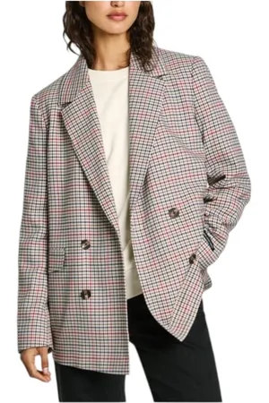 Pepe Jeans Jakke, Dame, Flerfarvet, S, Houndstooth Blazer Jakke Hæv Stil