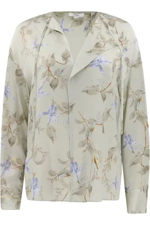 Vince Bluser & Skjorter, Dame, Flerfarvet, XL, Silke Bellflower Draperet Slips Bluse
