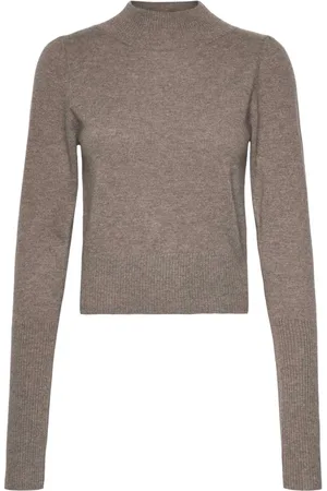 Rosemunde Strik, Dame, Brun, XL, Brun Grå Mel Kashmir Sweater