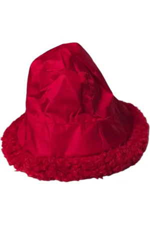 Bomboogie Tilbehør, Dame, Rød, ONE SIZE, Nylon, Rød Faux Fur og Nylon Cloche