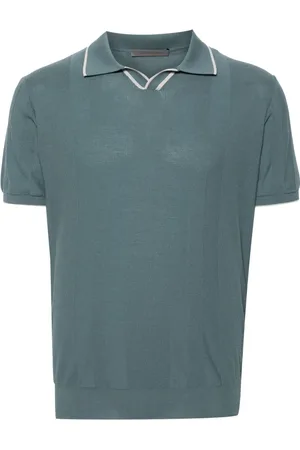 corneliani Top, Herre, Grøn, 2XL, Bomuld, Grøn Afslappet Polo Skjorte