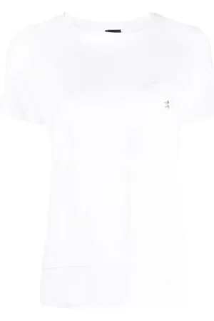 LORENA ANTONIAZZI Top, Dame, Hvid, S, Bomuld, Afslappet Hvid Kortærmet T-shirt