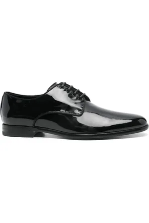 Dolce & Gabbana Sko, Herre, Sort, 38 EU, Læder, Sort Patentlæder Snøresko Loafers