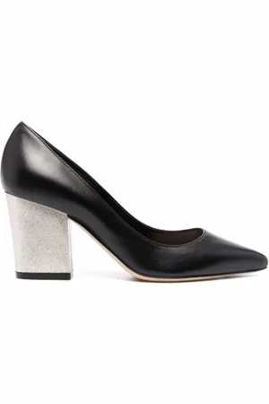 Sergio Rossi Sko, Dame, Sort, 36 1/2 EU, Læder, Elegant Sort Læder Mid Hæl Pumps