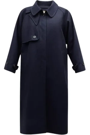 Vanessa Bruno Frakke, Dame, Blå, L, Uld, Chevron Trenchcoat Dexter Mantel