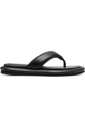 Gia Borghini Sko, Dame, Sort, 36 EU, Læder, Sorte Læder Flip-Flops