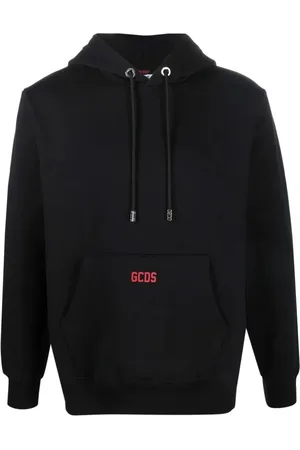 GCDS Sweathshirts & Hoodies, Herre, Sort, L, Bomuld, Afslappet Sort Bomuldshættetrøje