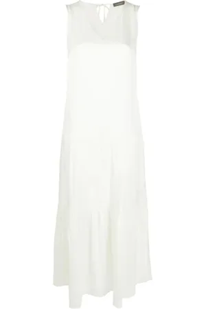LORENA ANTONIAZZI Kjole, Dame, Hvid, M, Hvid Tank Ærmer Casual Midi Kjole