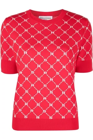 Sonia by Sonia Rykiel Strik, Dame, Rød, L, Bomuld, Rød Afslappet Bomuldssweater