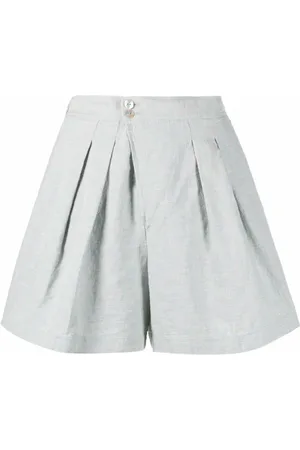 FORTE FORTE Shorts, Dame, Blå, XL, Linned, Blå Linned Casual Tweed Shorts