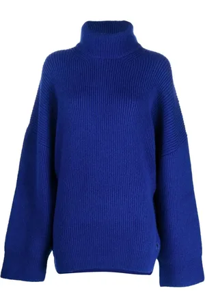 The Attico Strik, Dame, Blå, M, Uld, Blå Casual Uld Sweater Grace