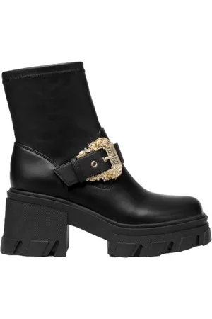 VERSACE Sko, Dame, Sort, 38 EU, Sort Barok Ankel Spænde Flade Sko