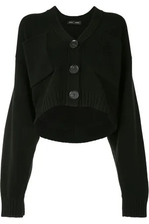 Proenza Schouler Strik, Dame, Sort, L, Cashmere, Sort Cashmere Cardigan, Casual Stil