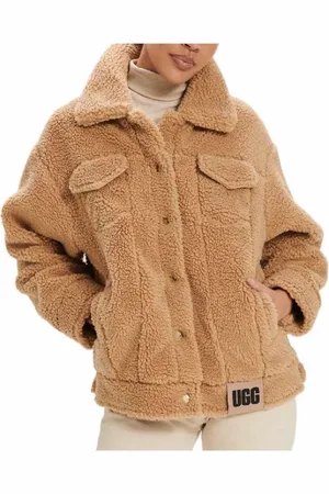 UGG Jakke, Dame, Brun, XS, Polyester, Sherpa Frankie Jakke