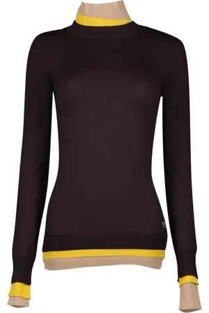 Fendi Strik, Dame, Lilla, S, Uld, Lilla Uld Turtleneck Sweater