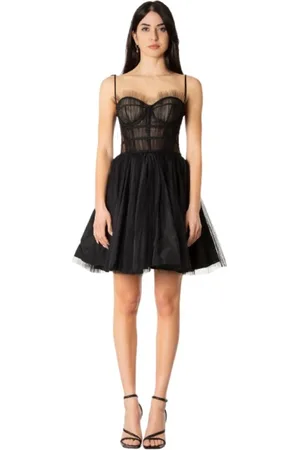 1913 DRESSCODE Kjole, Dame, Sort, M, Tyl, Sort Tylkjole med Sweetheart Halsudskæring