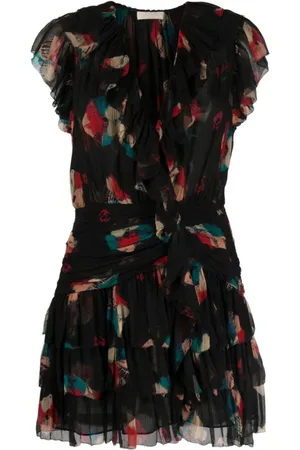 ULLA JOHNSON Kjole, Dame, Sort, S, Elegant Hvid Silke Mini Kjole