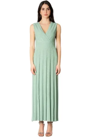 D.EXTERIOR Kjole, Dame, Grøn, L, Polyester, Elegant Kjole - Aloe Farve