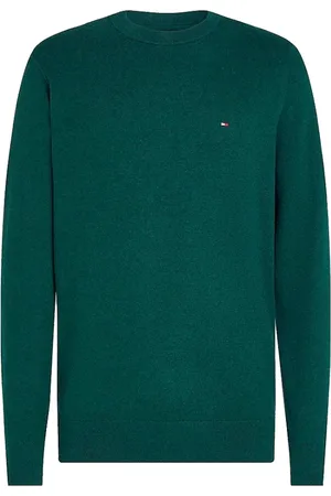 Tommy Hilfiger Strik, Herre, Grøn, 3XL, Bomuld, Grøn Striktrøje Regular Fit