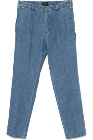 BRIONI Jeans, Herre, Blå, L, Bomuld, Blå Bomuld Denim Tapered Leg Jeans