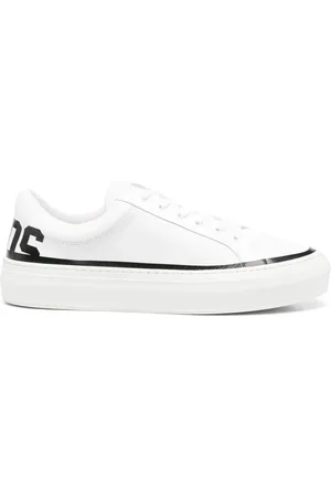 GCDS Sko, Herre, Hvid, 45 EU, Læder, Hvide Læder Logo Sneakers