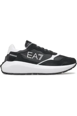 EA7 Sko, Herre, Sort, 43 1/3 EU, Sorte Sneakers med Forstærket Hæl