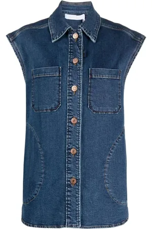 See by Chloé Jakke, Dame, Blå, M, Denim, Blå Denim Casual Vest