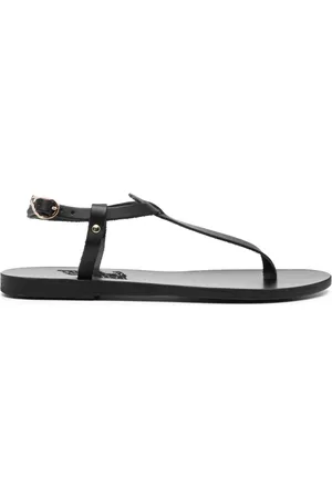 Ancient Greek Sandals Sko, Dame, Sort, 41 EU, Læder, Sort læder flade sandaler