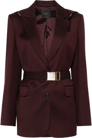 Pinko Jakke, Dame, Brun, S, Uld, Casual Brun Uld Blazer