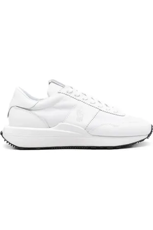Ralph Lauren Sko, Dame, Hvid, 37 EU, Læder, Hvide Læder Casual Sneakers