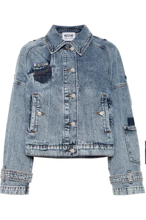 Moschino Jakke, Dame, Blå, L, Denim, Blå Denim Jakke Casual Stil