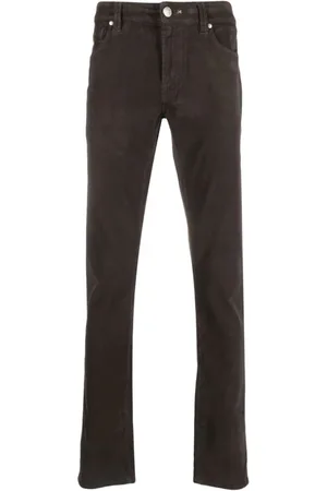sartoria tramarossa Jeans, Herre, Brun, W31, Bomuld, Brun Straight Jeans med strækstof