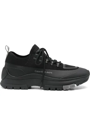 Calvin Klein Sko, Herre, Sort, 41 EU, Polyester, Afslappet Snøresko i Sort
