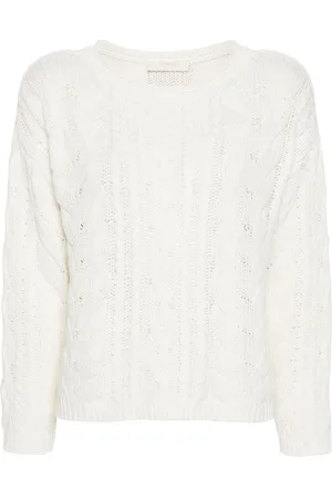 Twin-Set Strik, Dame, Blå, L, Bomuld, Blå Cable-Knit Sweater Elegant Stil