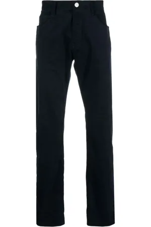 Giorgio Armani Jeans, Herre, Blå, W34, Bomuld, Elegant Straight Jeans Blå Bomuld Kashmir