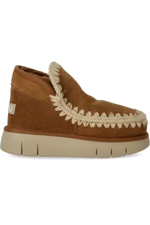 Mou Sko, Dame, Brun, 39 EU, Uld, Cognac Bounce Sneaker med Uldstrik