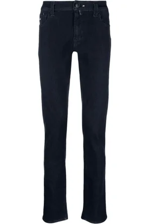 sartoria tramarossa Jeans, Herre, Blå, W33, Bomuld, Blå Straight Stretch Jeans