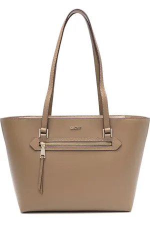 DKNY Taske, Dame, , ONE SIZE, Læder, Blå Læder Tote Taske med Logo