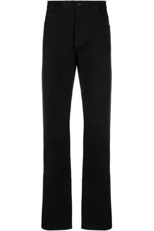 Giorgio Armani Bukser, Herre, Sort, W33, Bomuld, Elegant Sorte Straight Jeans